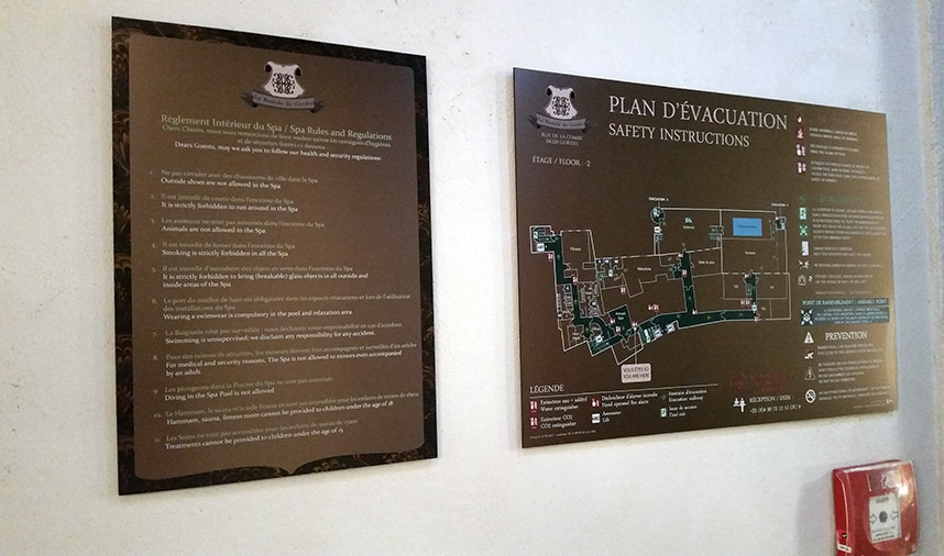 plan évacuation réglementation laiton hotel palace